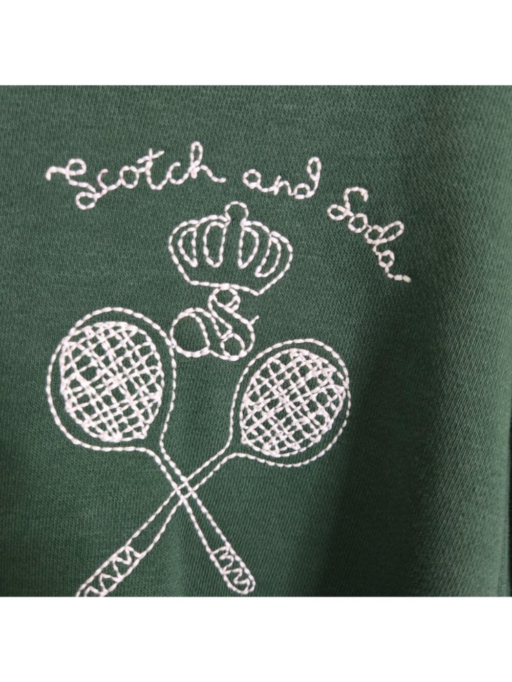 Scotch & Soda Amsterdam NWT Eden Green Embroidered Tennis Sweatshirt Size M - Picture 7 of 15